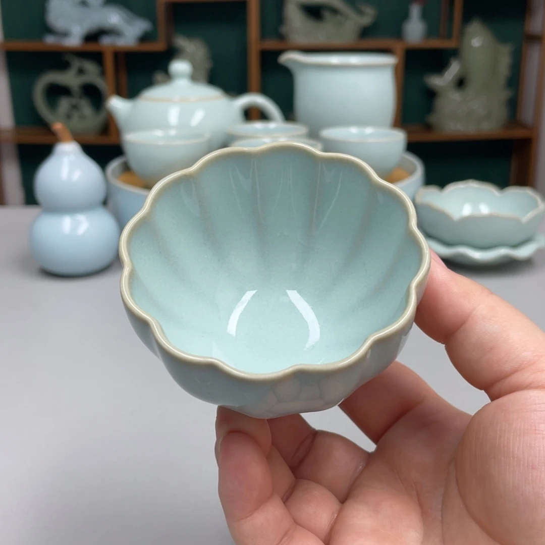 瓷赵琳老师花瓣杯带礼盒