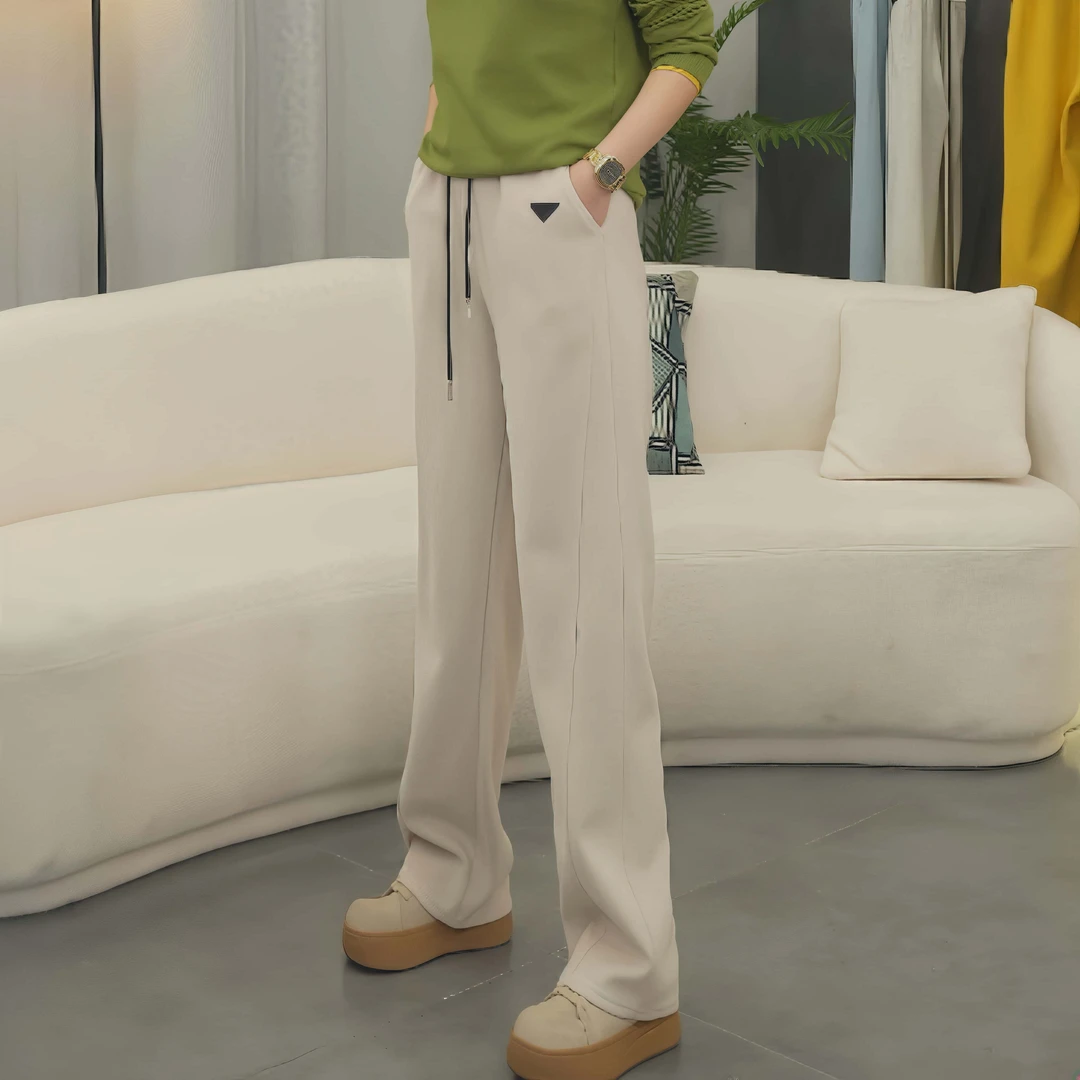 百搭直筒裤女春秋新款垂感高腰显瘦宽松运动休闲阔腿裤女5183-