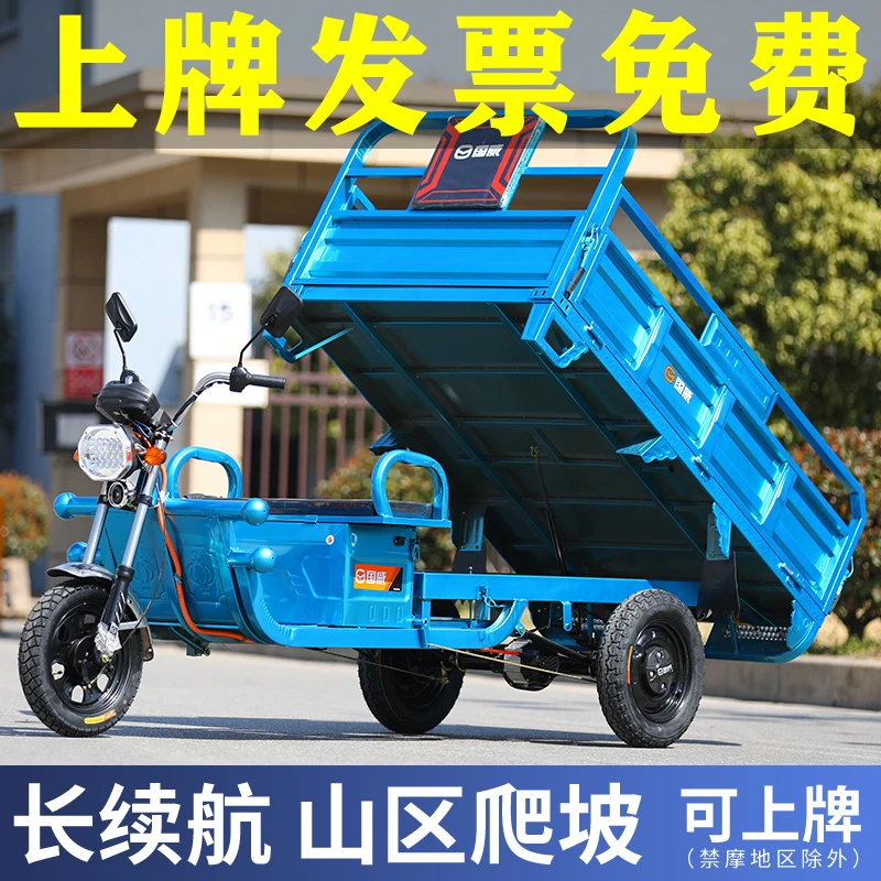 国威电动三轮车拉货家用接送孩子三轮车大功率电瓶车电三轮电动车