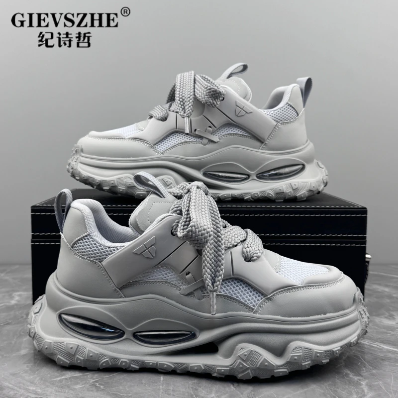 纪诗哲美式鞋子男鞋新款秋款透气百搭增高运动鞋子软底厚底老爹鞋