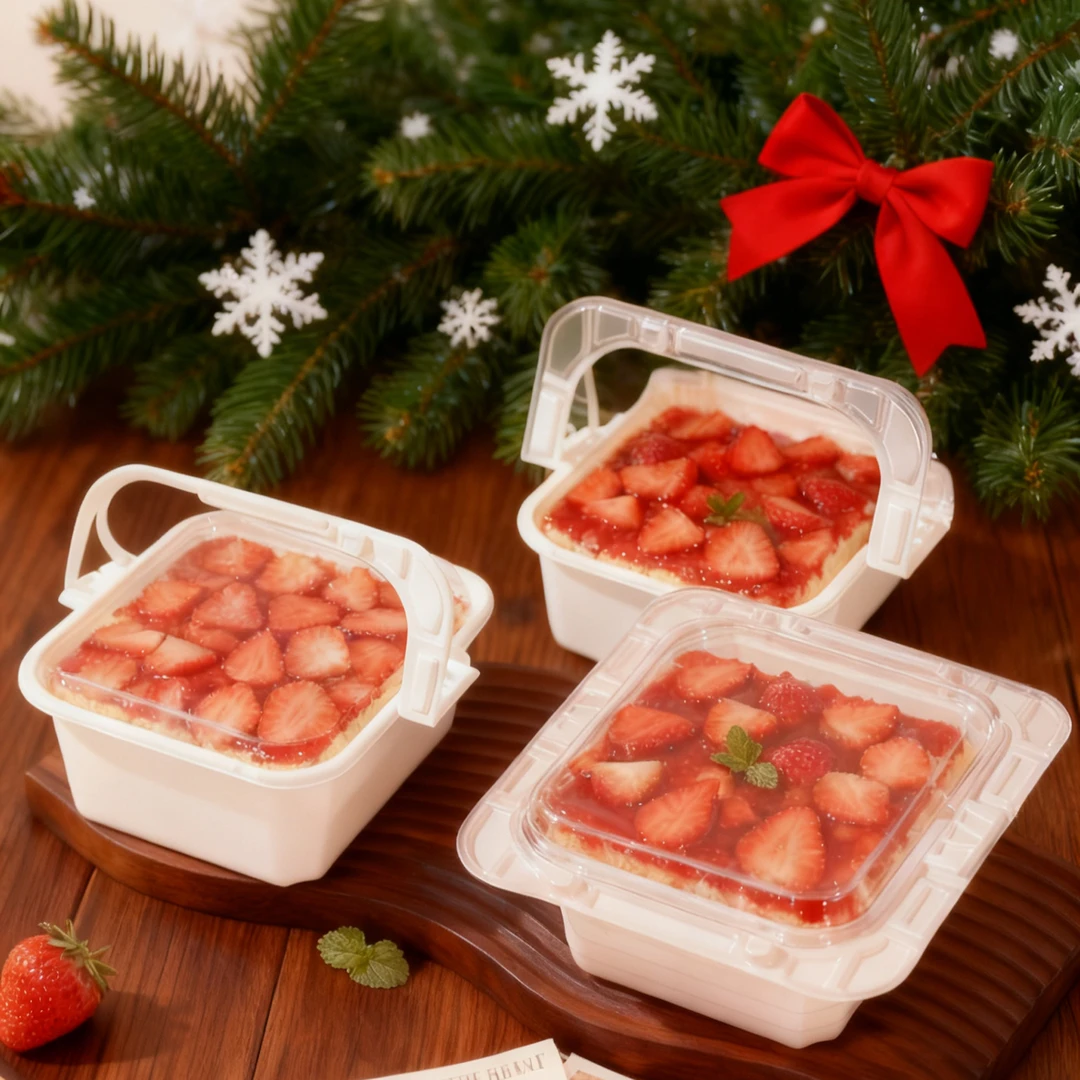 手提花篮提拉米苏蛋糕包装盒方形甜品烘焙野餐便当专用打包盒子