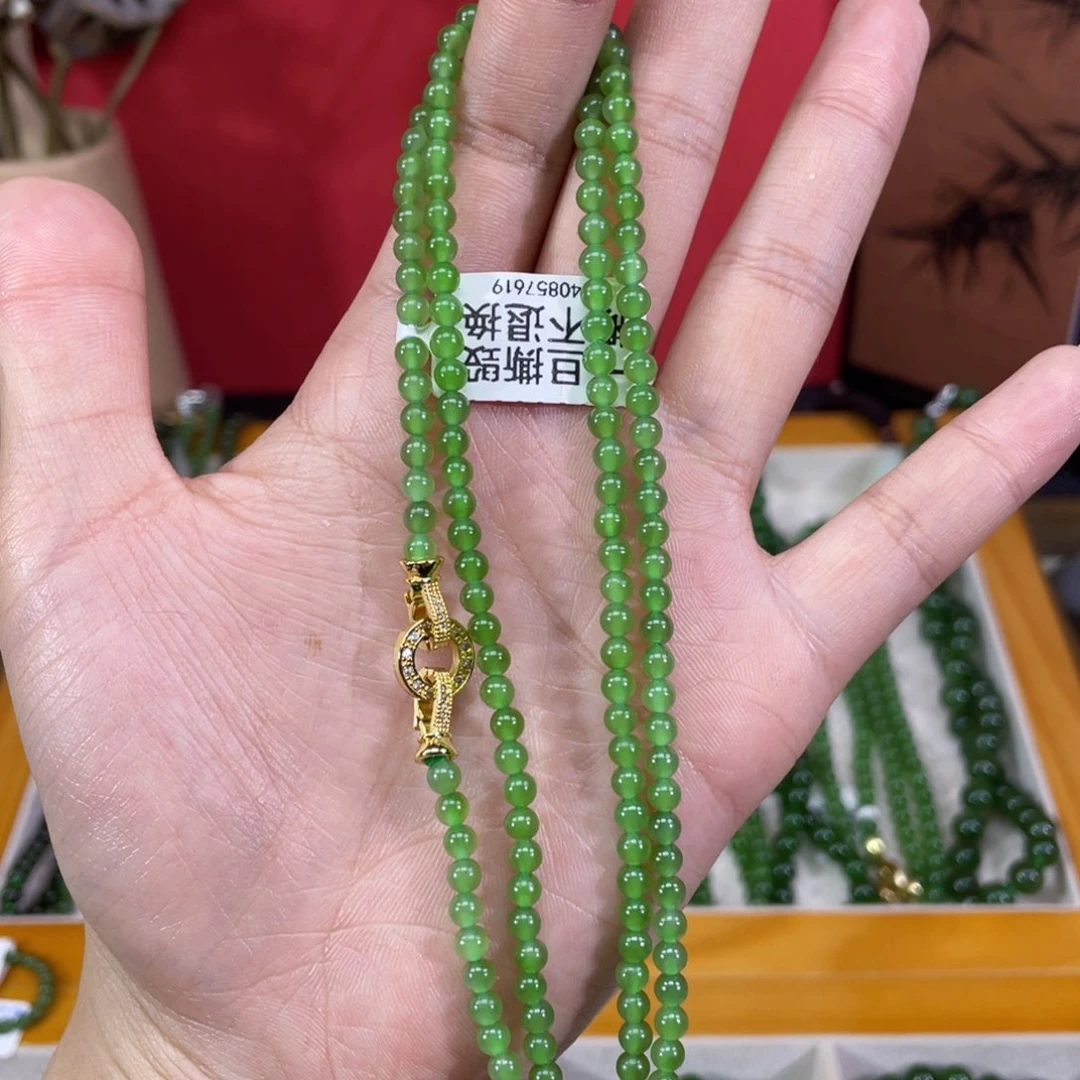 和田玉(碧玉)颈饰未镶嵌4mm