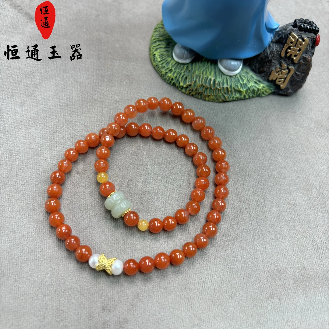 天然南红双圈手串规格约6mm-1-268