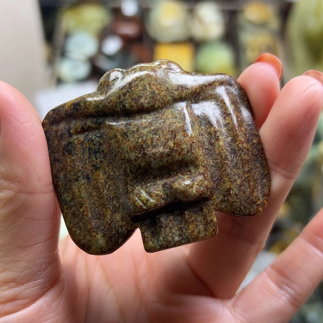 岫岩河磨玉（透闪石质玉）未镶嵌颈饰河磨玉枭
