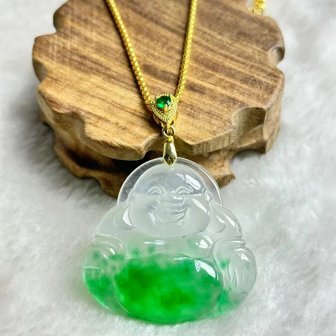 典藏品 绿花佛公时尚吊坠美观大气美轮美奂尽显魅力