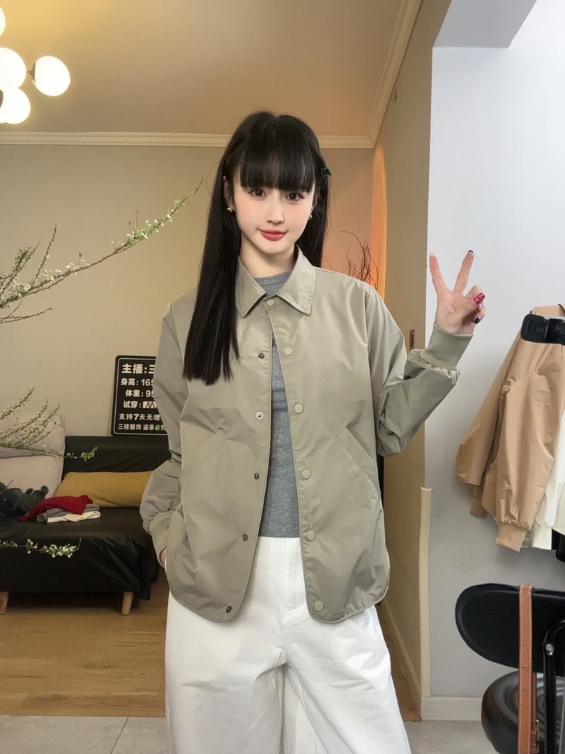 外穿休闲开衫女短款2025春季小个子百搭衬衫式外套时尚