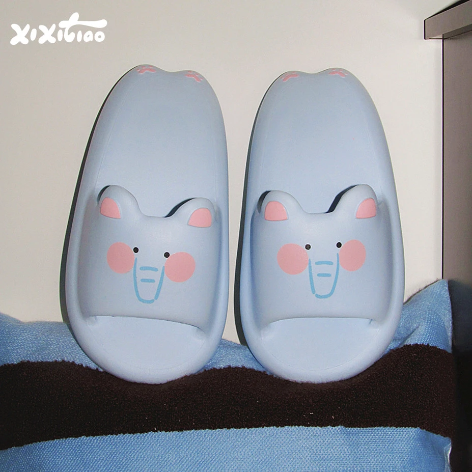 细细条 可爱小象拖鞋女EVA学生外穿防滑软厚底居家少女心夏季凉拖