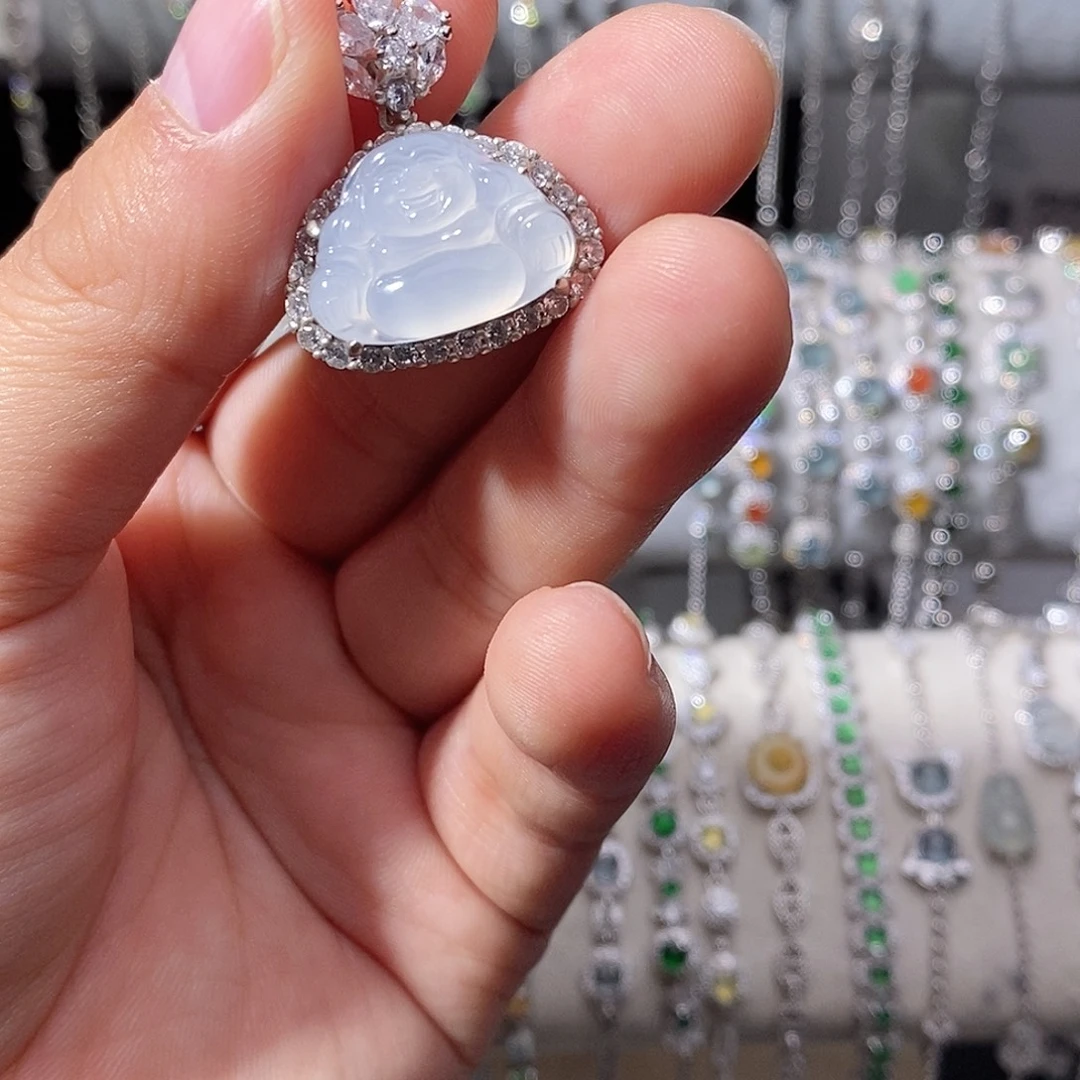 翡翠银S925镶嵌颈饰