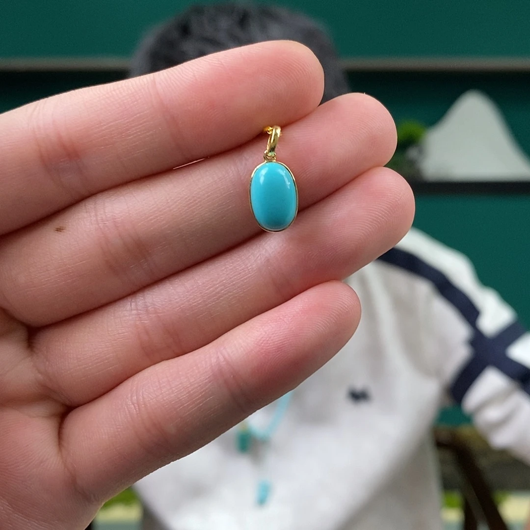 绿松石18K金镶嵌珠宝奇石