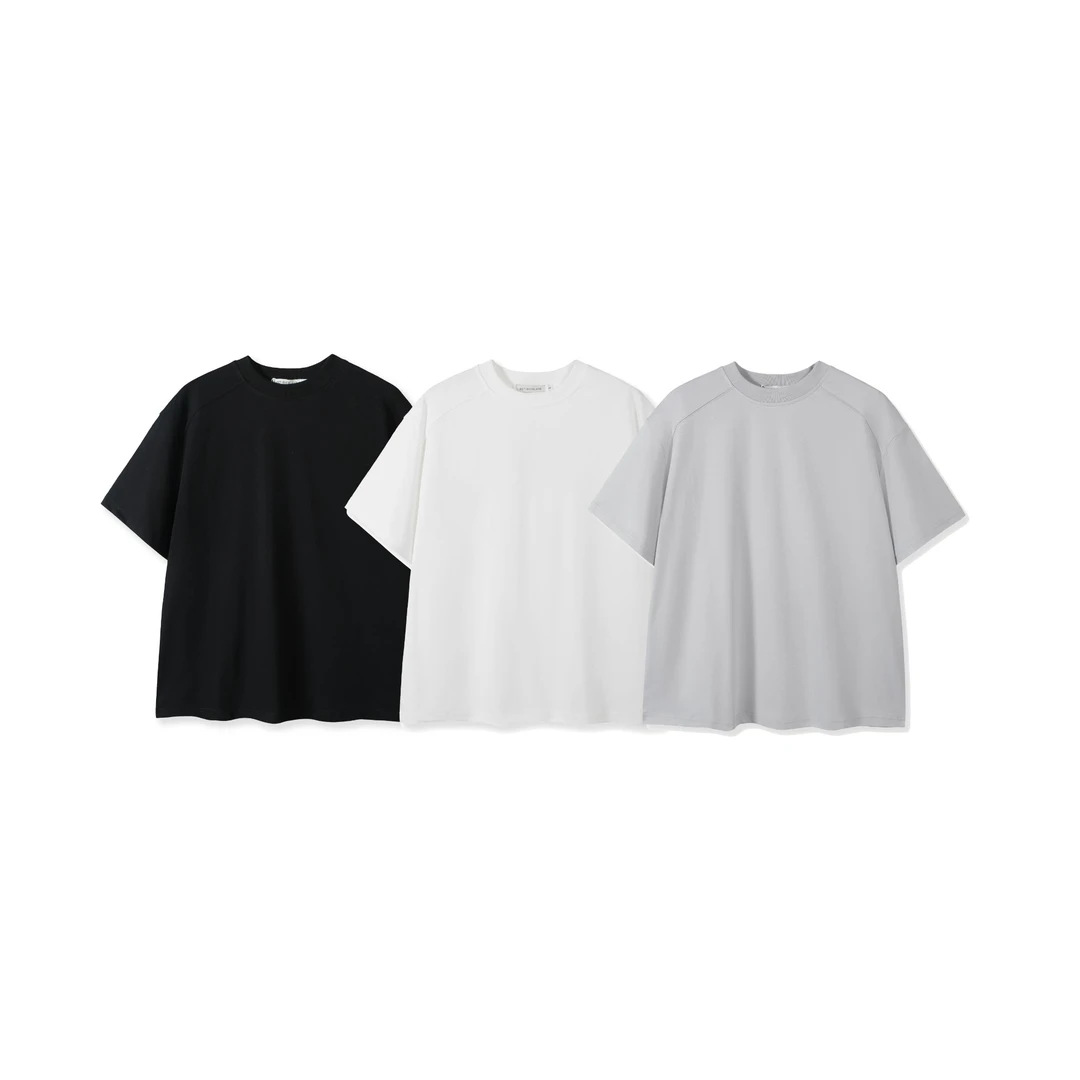 苏大恒春夏显版型高级感正肩索罗娜宽松休闲百搭运动休闲纯色短袖