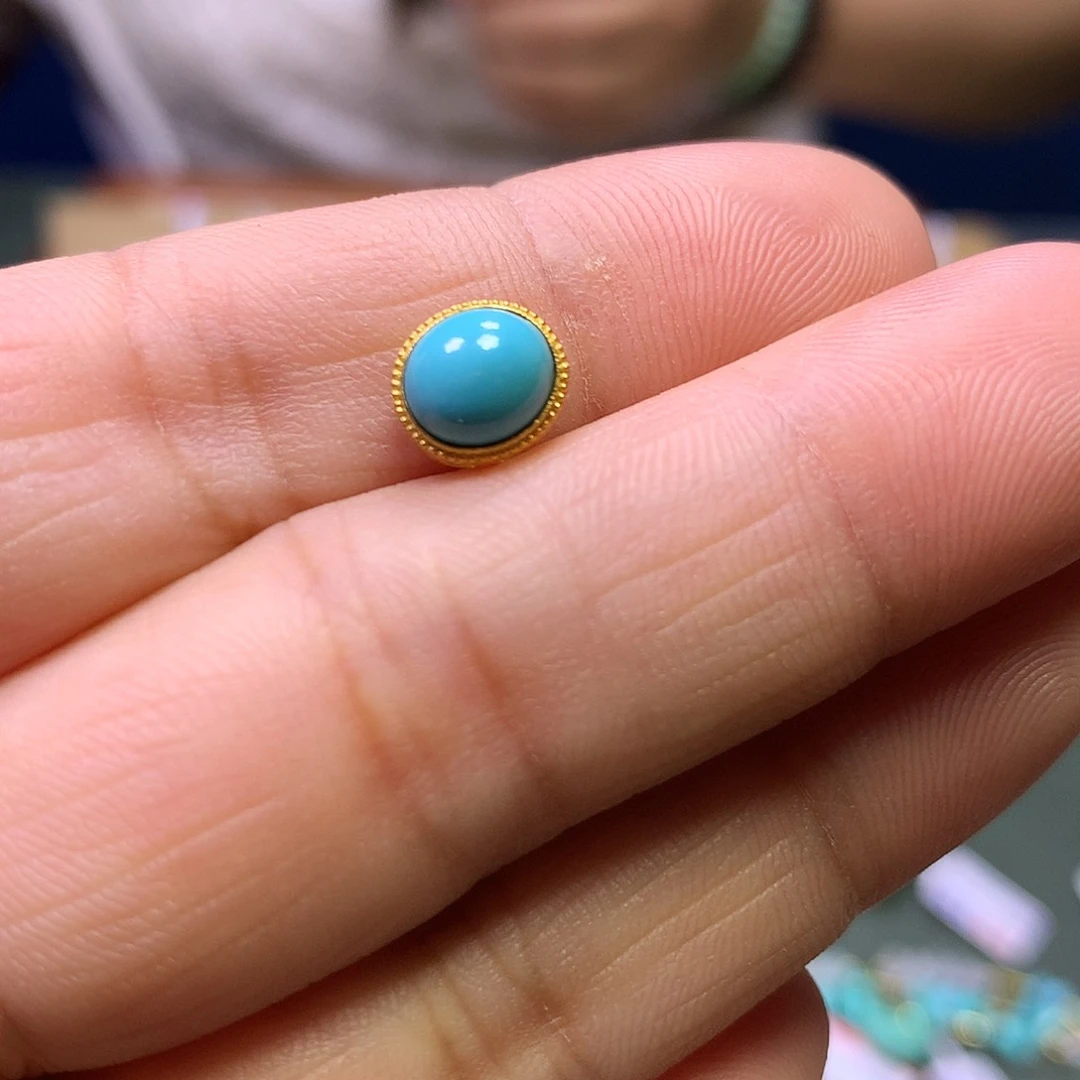 绿松石18K金镶嵌配饰