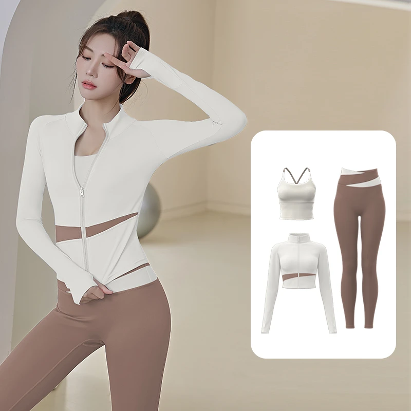 【三件套】吊带瑜伽裤外套三件套显瘦运动休闲速干瑜伽服