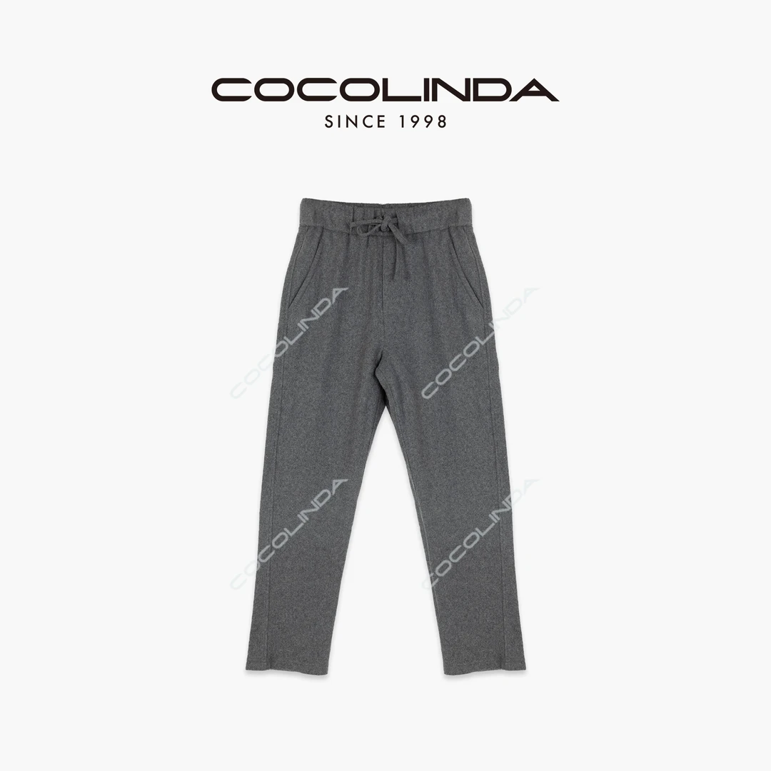 COCOLINDA| 绵羊毛男女CP极简风系带休闲萝卜裤P1785