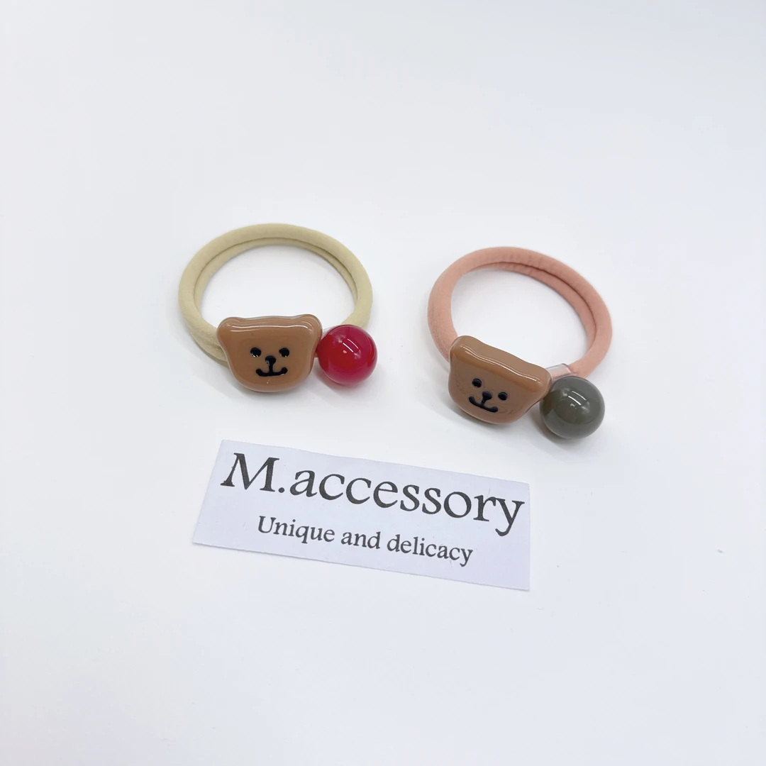 Mi33 韩版饰品 小熊彩球发绳发圈 Q057001