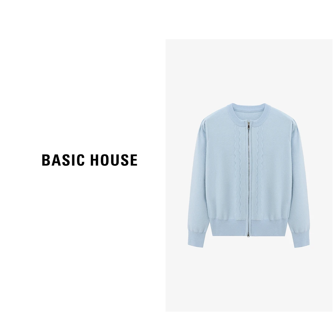 Basic House/百家好时尚百搭休闲女士宽松毛衣-B0625H5F202