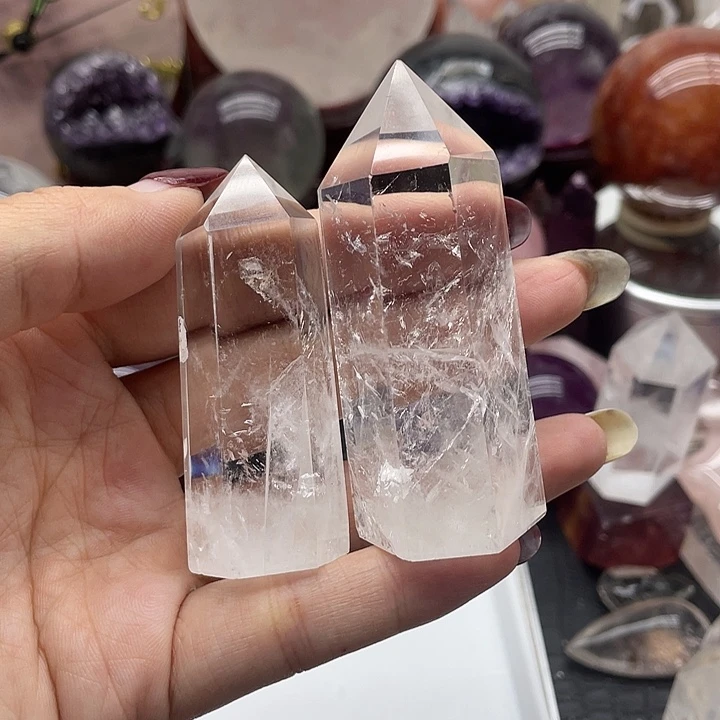*****珠宝半成品未镶嵌水晶10白水晶柱
