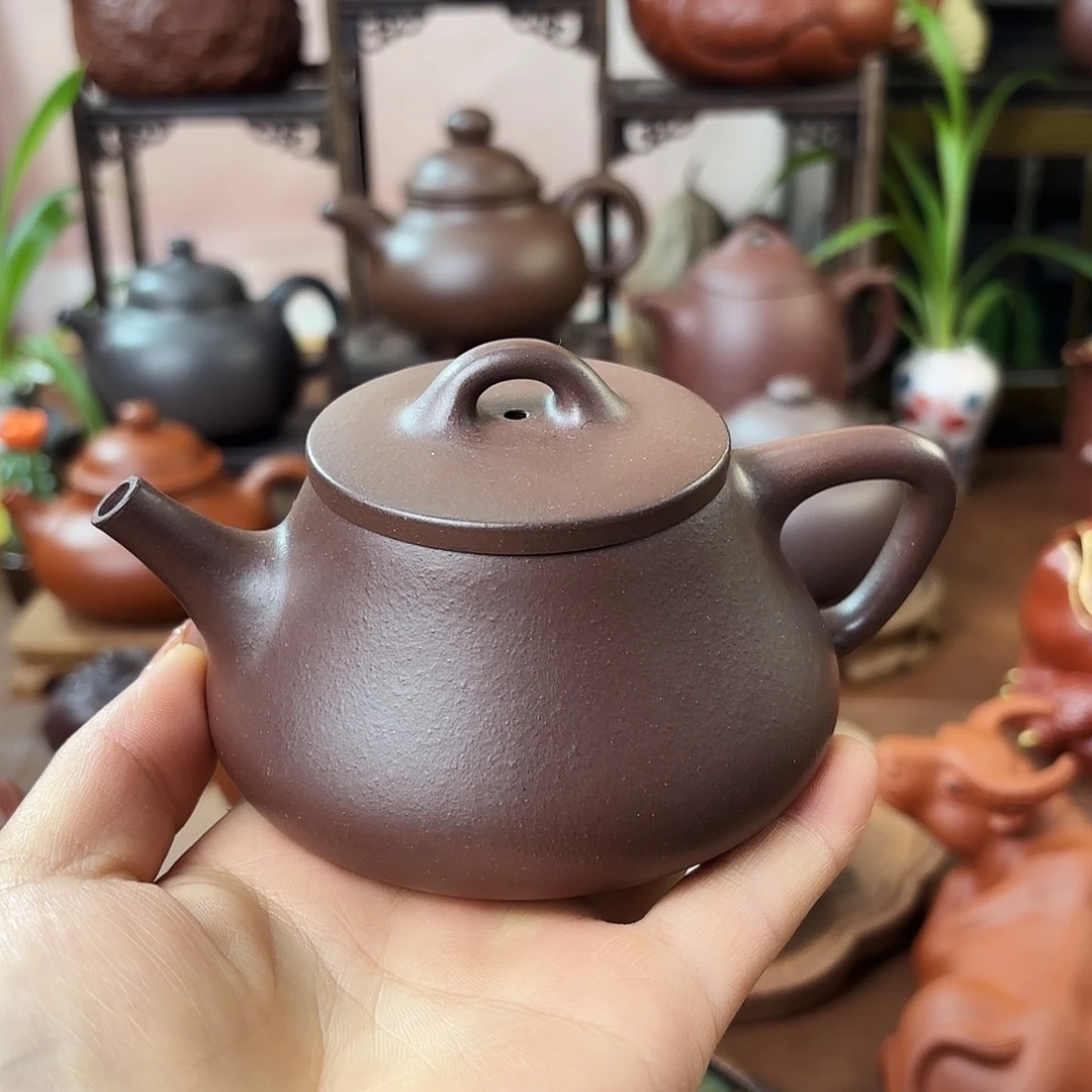 茶壶紫砂纳瓢老紫泥160cc
