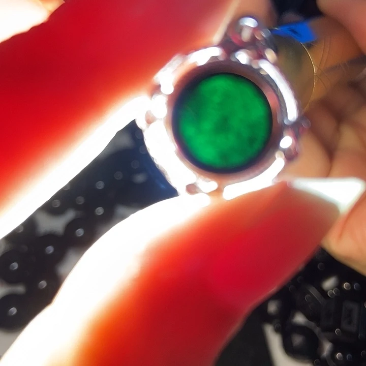 翡翠银S925镶嵌颈饰墨翠