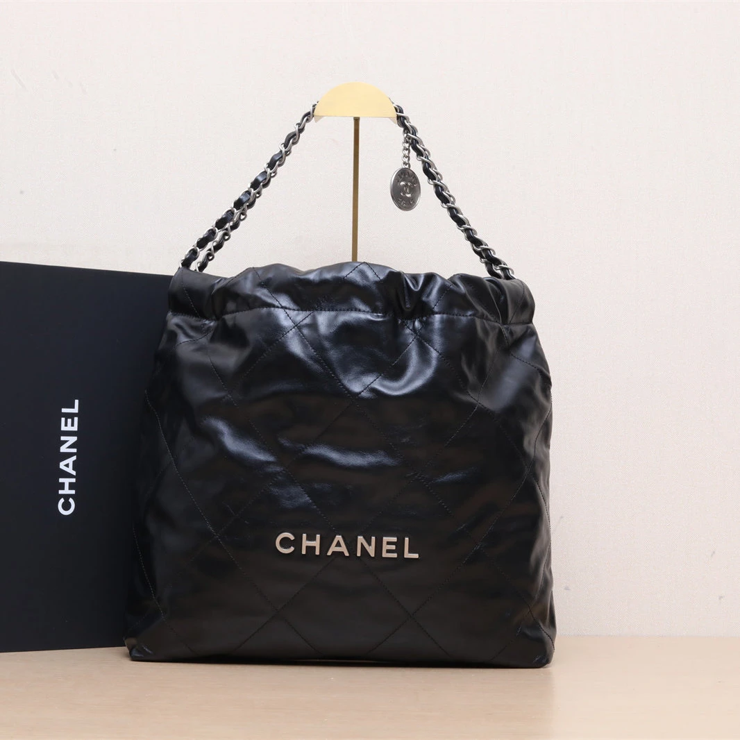 99新 Chanel/香奈儿 小花6枫 22Bag Tote托特包 中号 黑色