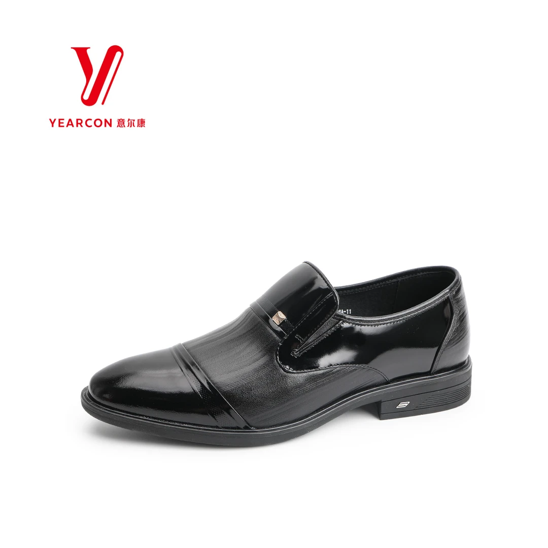 YEARCON/意尔康男鞋真皮光面软底时尚英伦风舒适商务皮鞋SH55566
