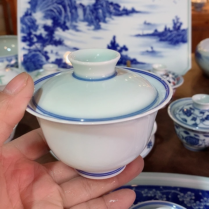 錡镇堂手工手绘盖碗