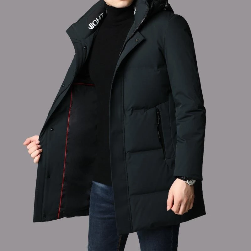 凡客潮流中长款羽绒服男2025秋冬新款韩版时尚休闲青年男士白鸭绒