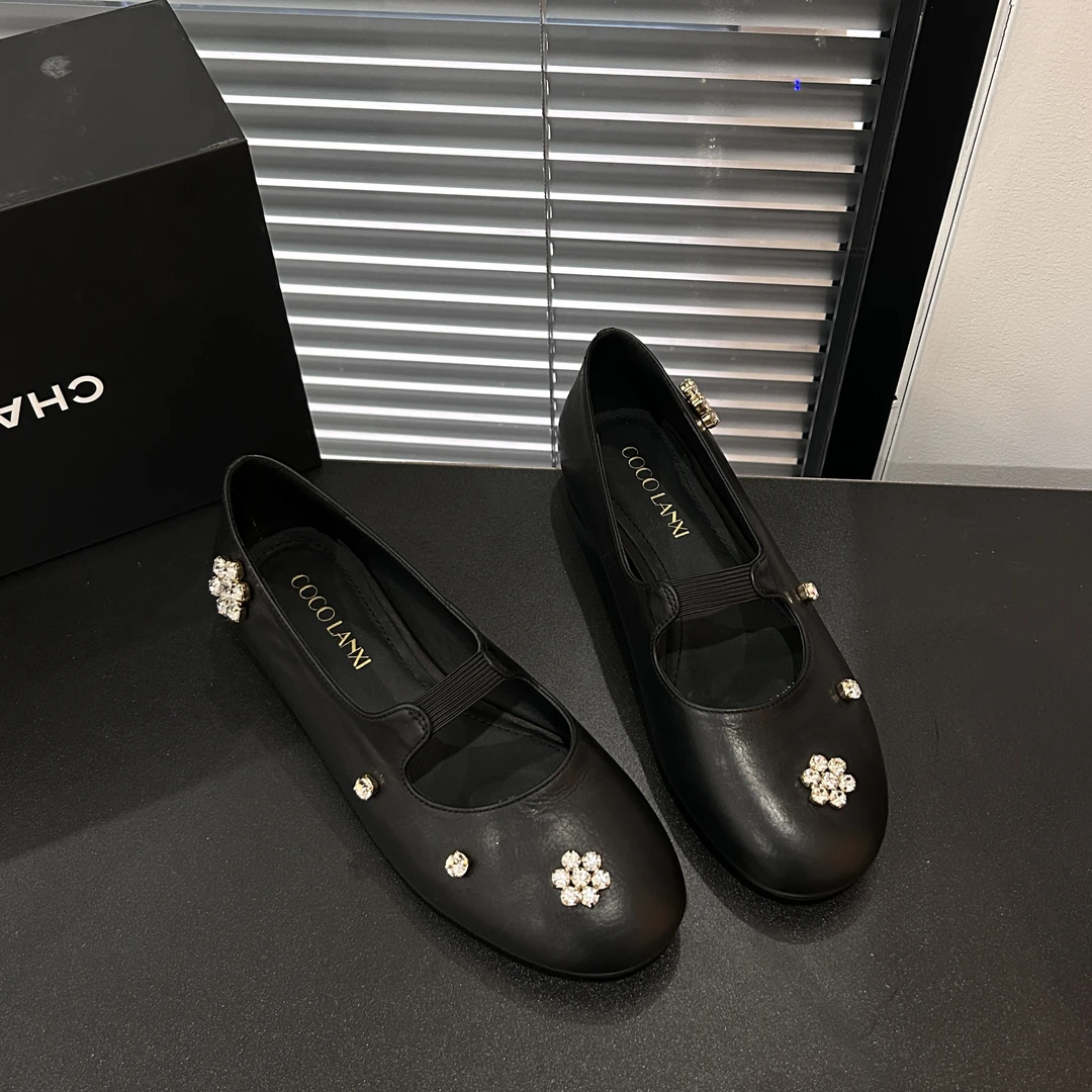 【晚风】时尚休闲百搭女士黑色软底圆头低跟小单鞋25DX045LX