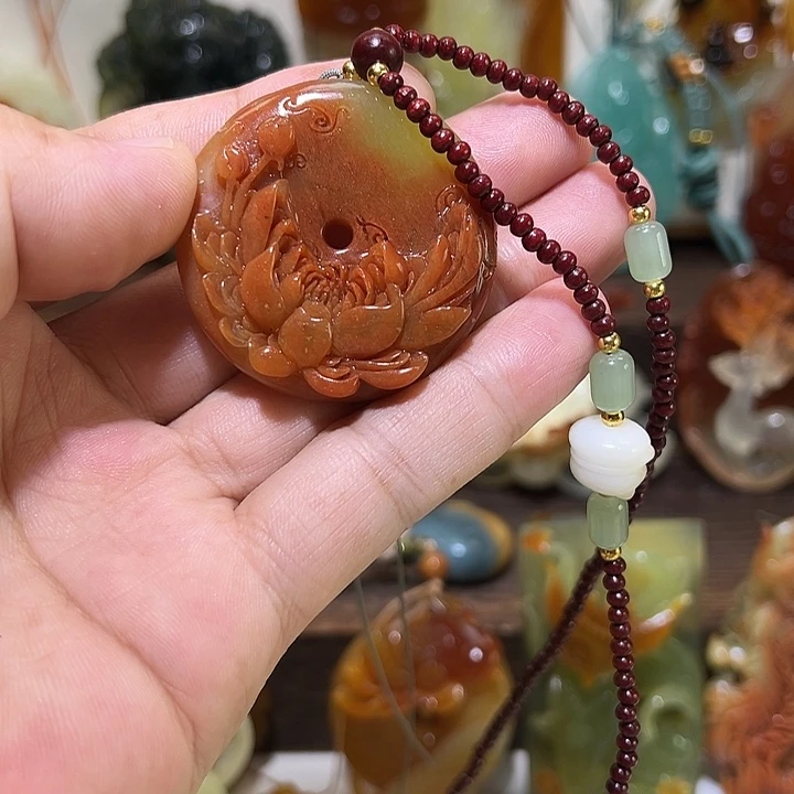 蛇纹石玉未镶嵌吊坠(不含链)