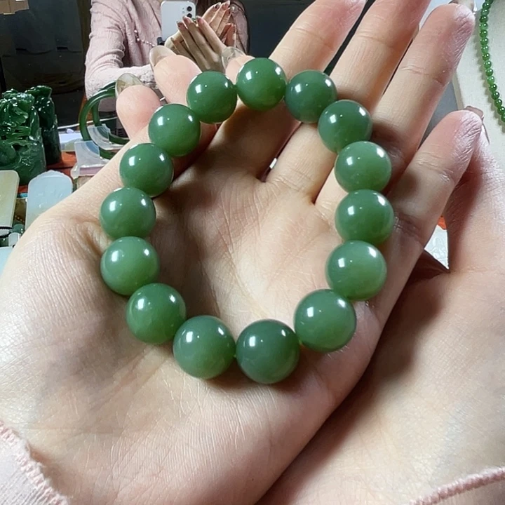想***楚和田玉（碧玉）未镶嵌手串