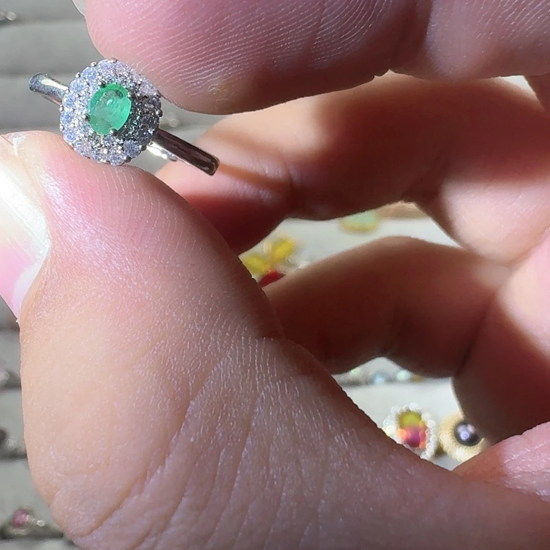 芙蓉石戒指银S925镶嵌