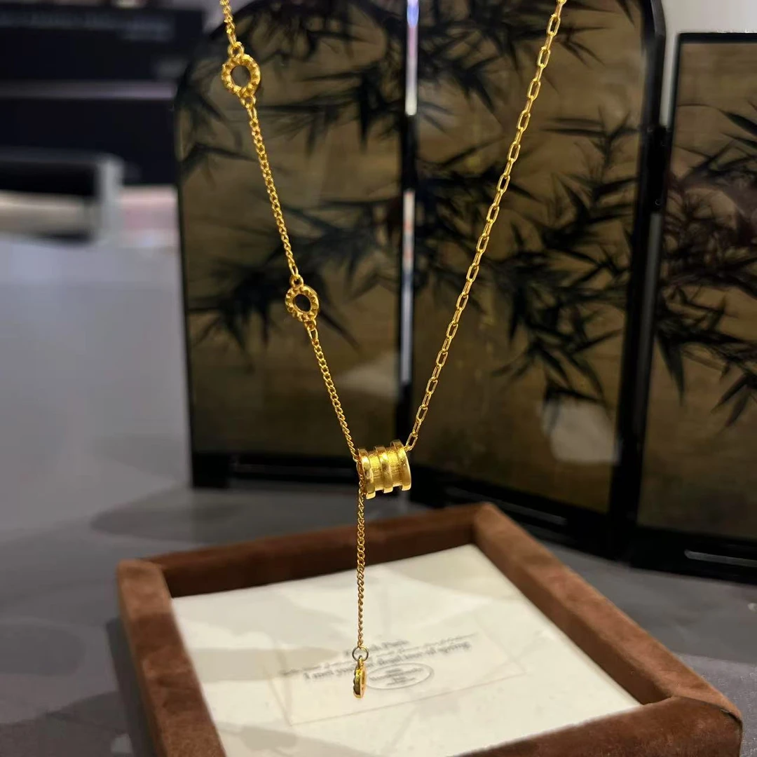 18K 金流苏小蛮腰项链a64