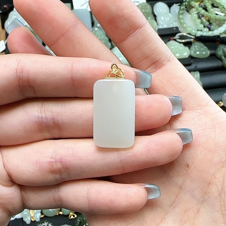 和田玉银S925镶嵌颈饰