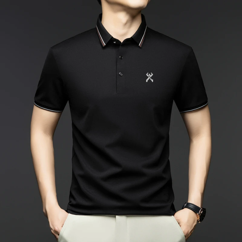 劲霸世家夏季男短袖Polo衫薄款男士半袖纯色透气翻领polo高档上衣