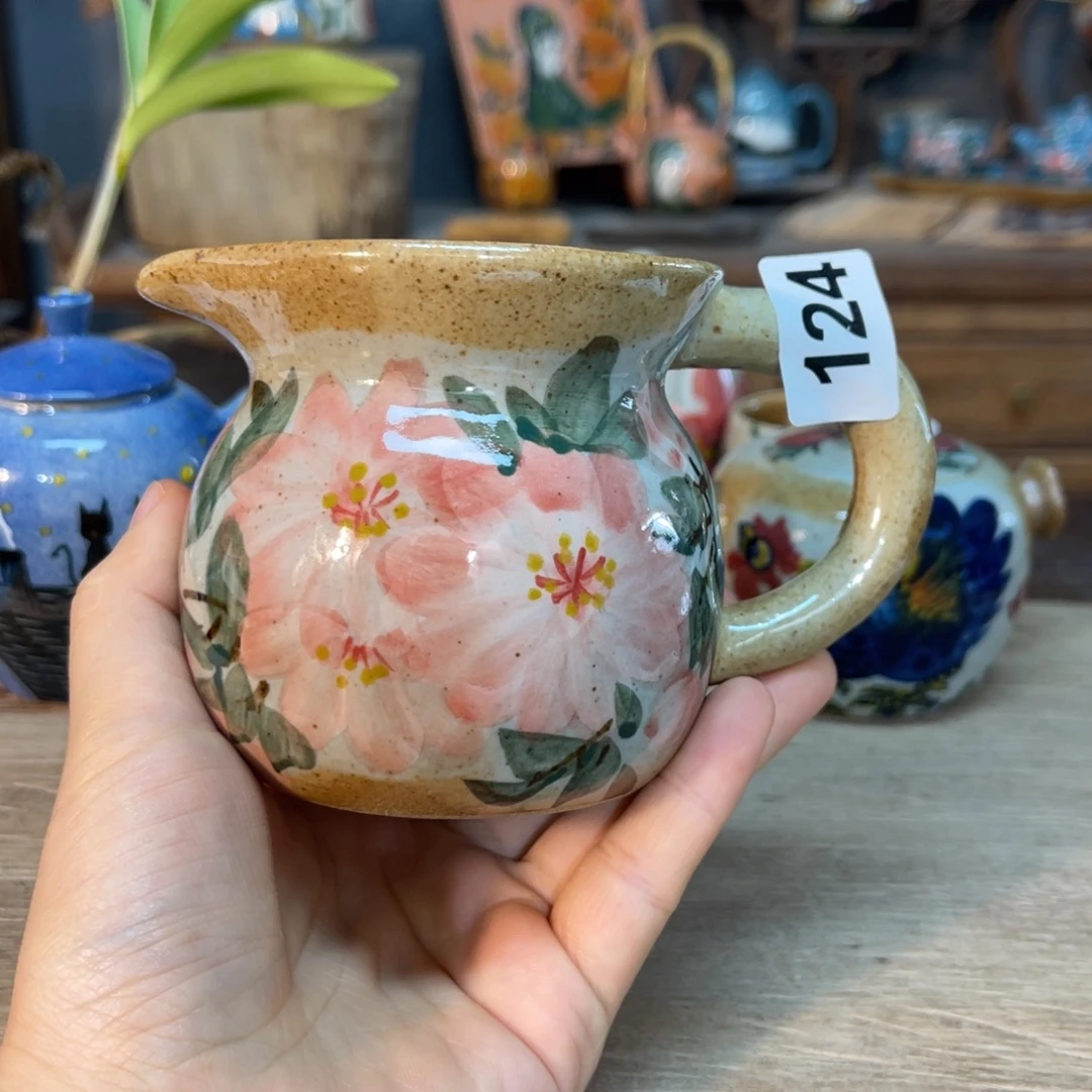 壶素浅陶瓷手工手绘