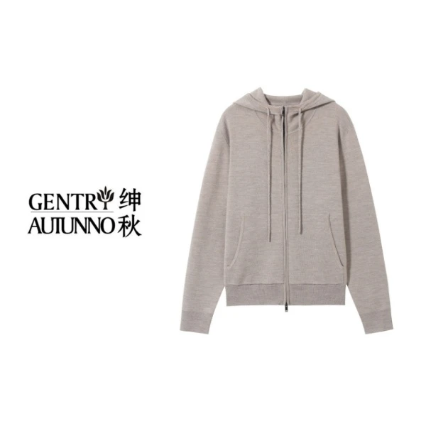 【精纺】LP同款120支100%精纺羊毛四平针全包边精致款拉链帽衫