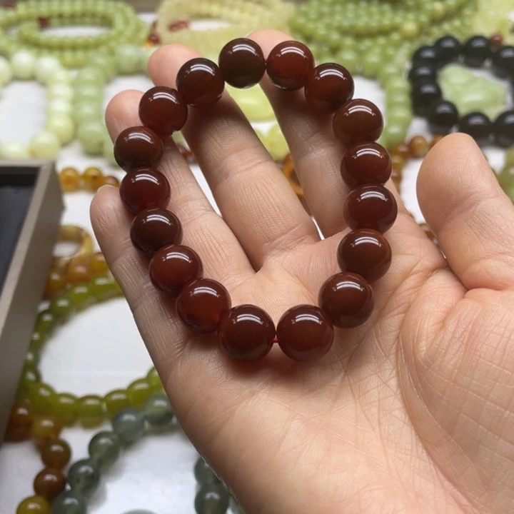 蛇纹石玉手串未镶嵌用****寂