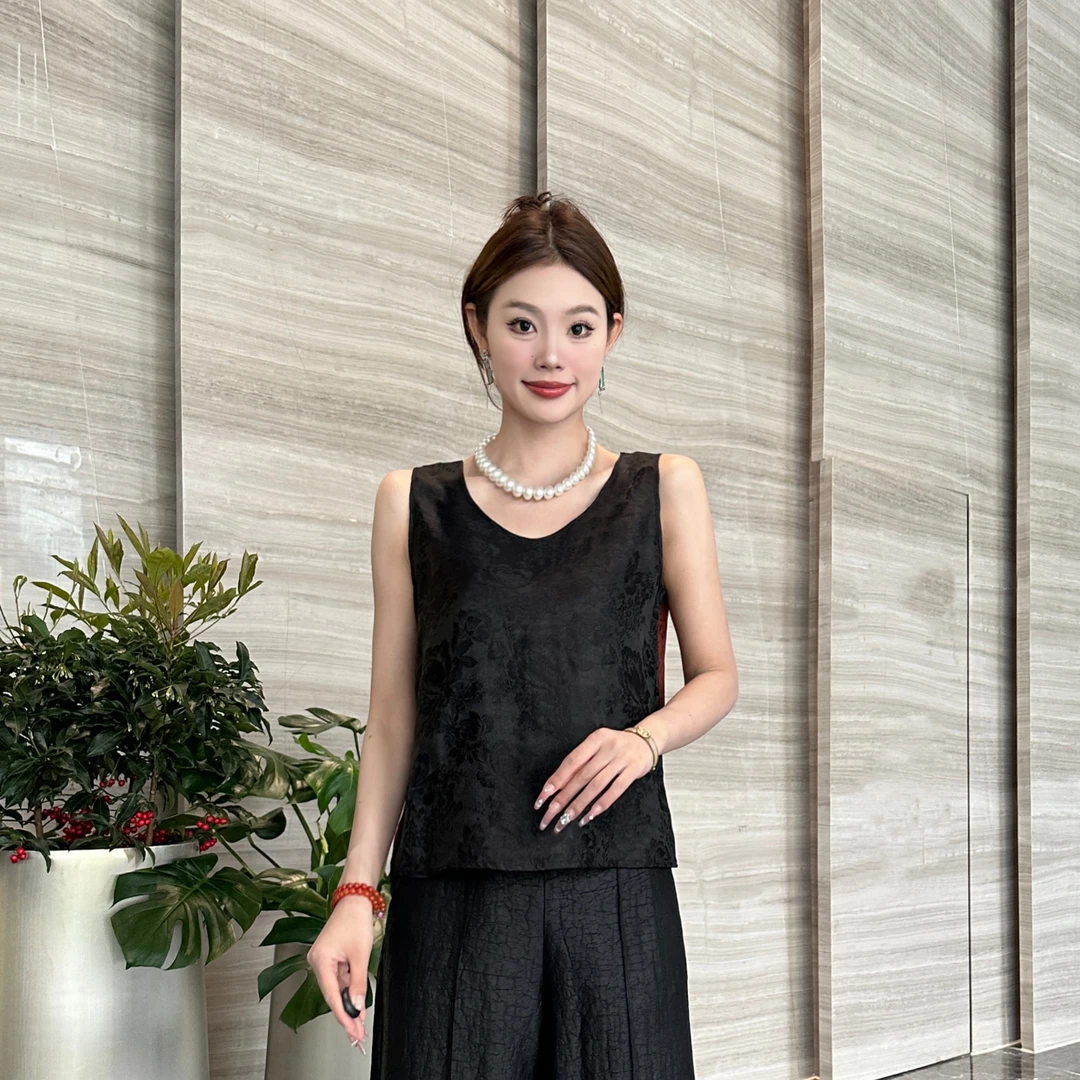 FSSIA霖筠｜复古国风桑蚕丝香云纱红云纱百搭四面穿吊带背心-4307