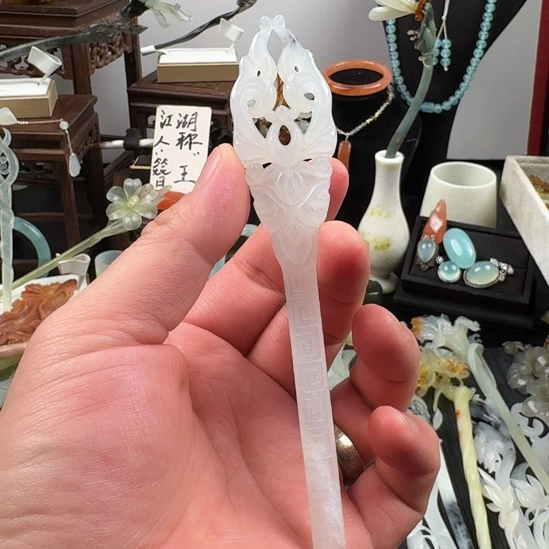 蛇纹石玉未镶嵌发饰