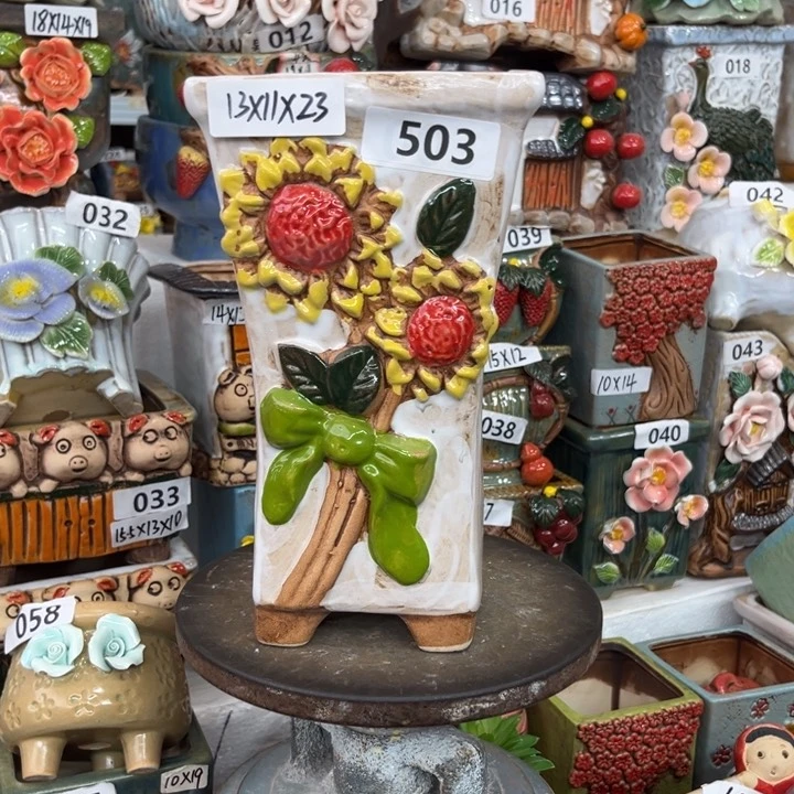 紫砂花盆粗陶材质多肉花盆