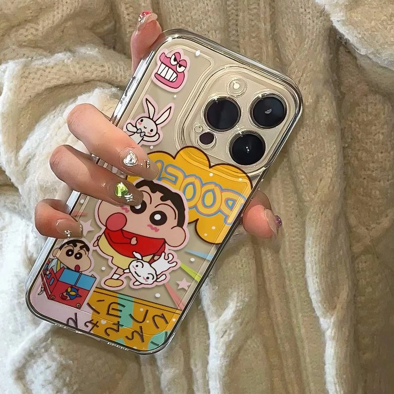 小新小白风格适用于苹果16ProMax手机壳太空壳透明13搞怪11Pro