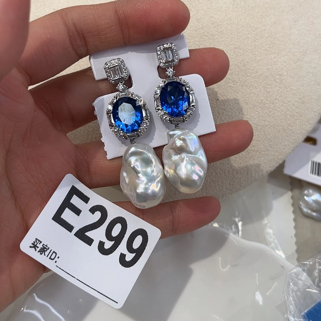 合金淡水珍珠耳饰