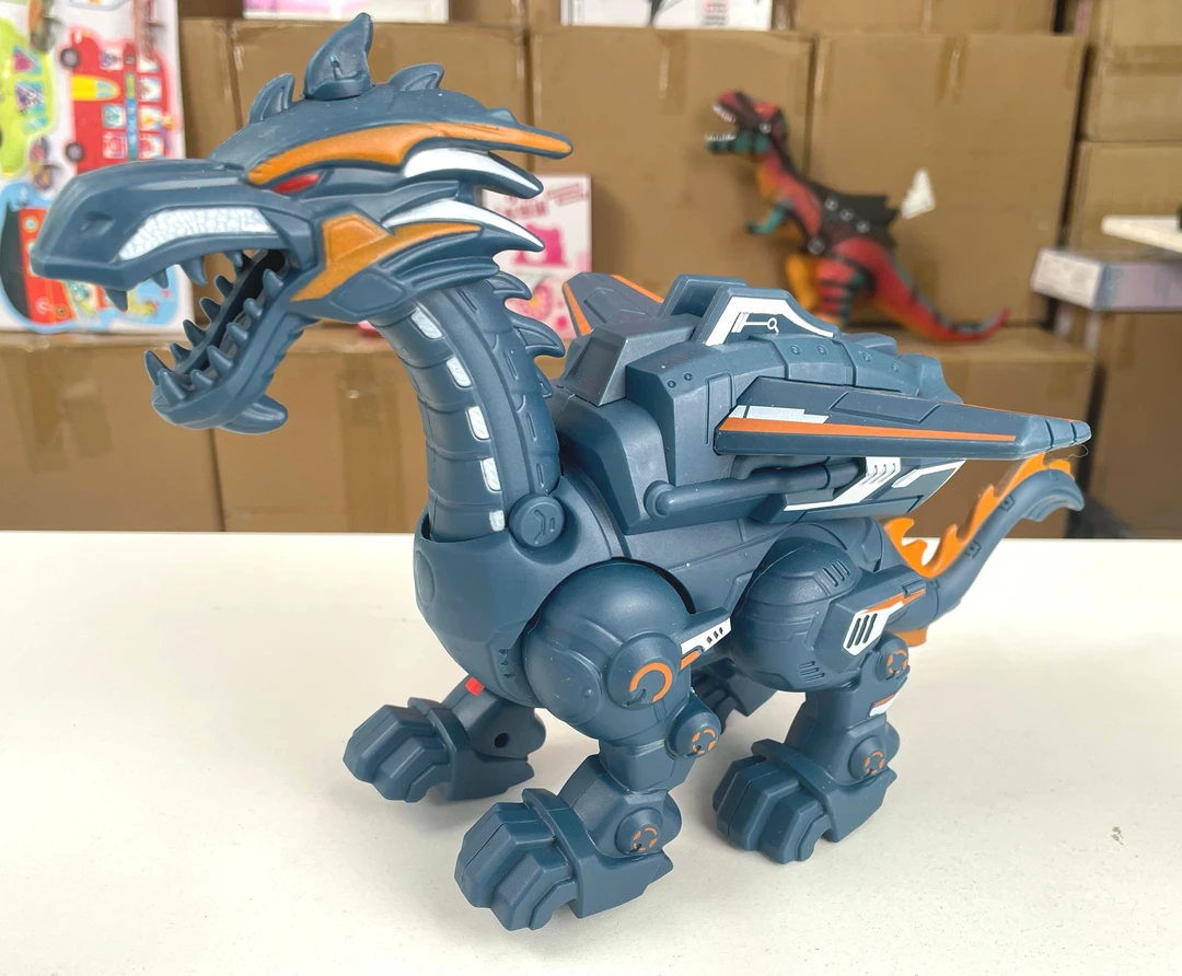 电动会走路发光带音乐霸王龙机械恐龙玩具电池自备（电商盒）