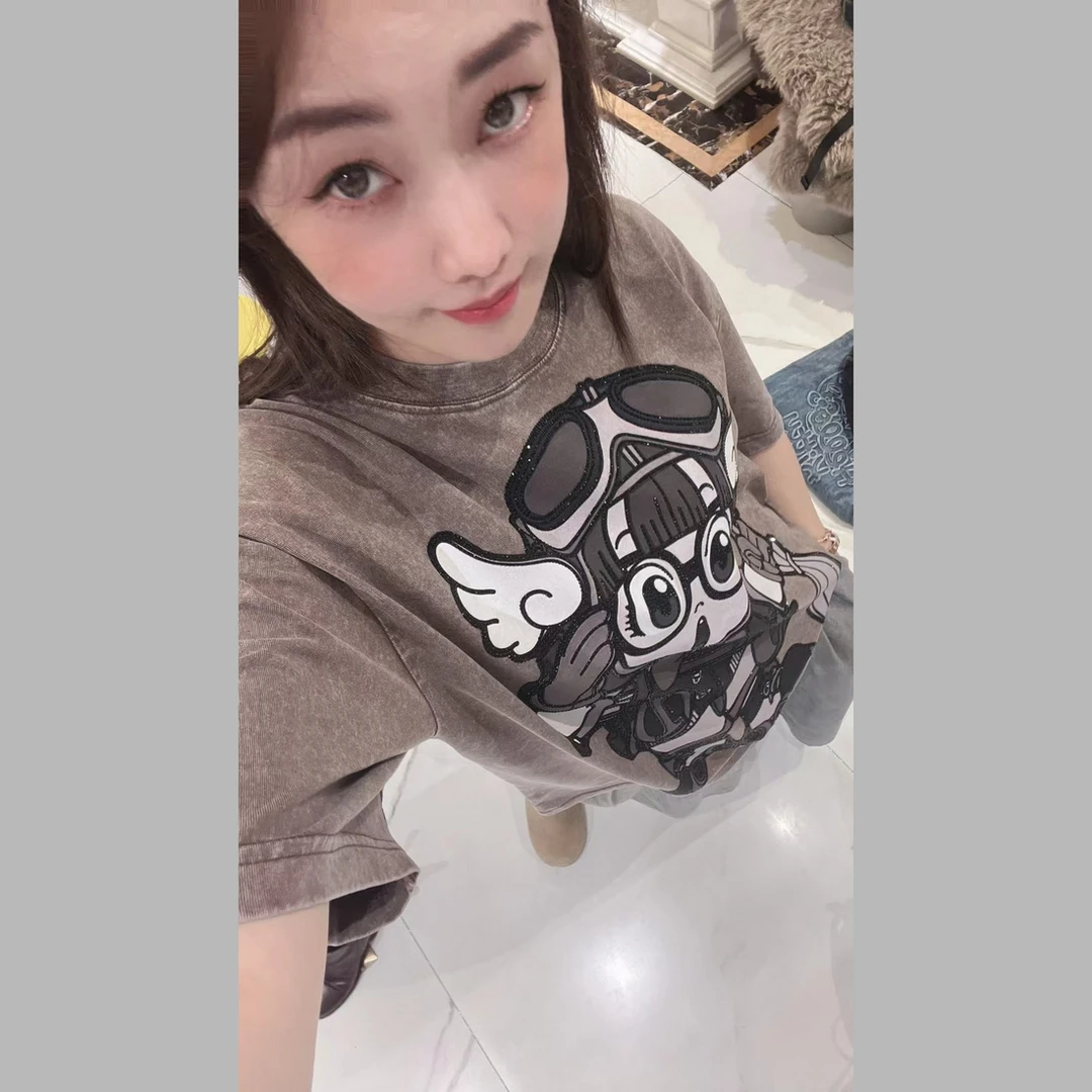 【W1017阿拉拉】短袖T恤2025年新款夏季女装百搭