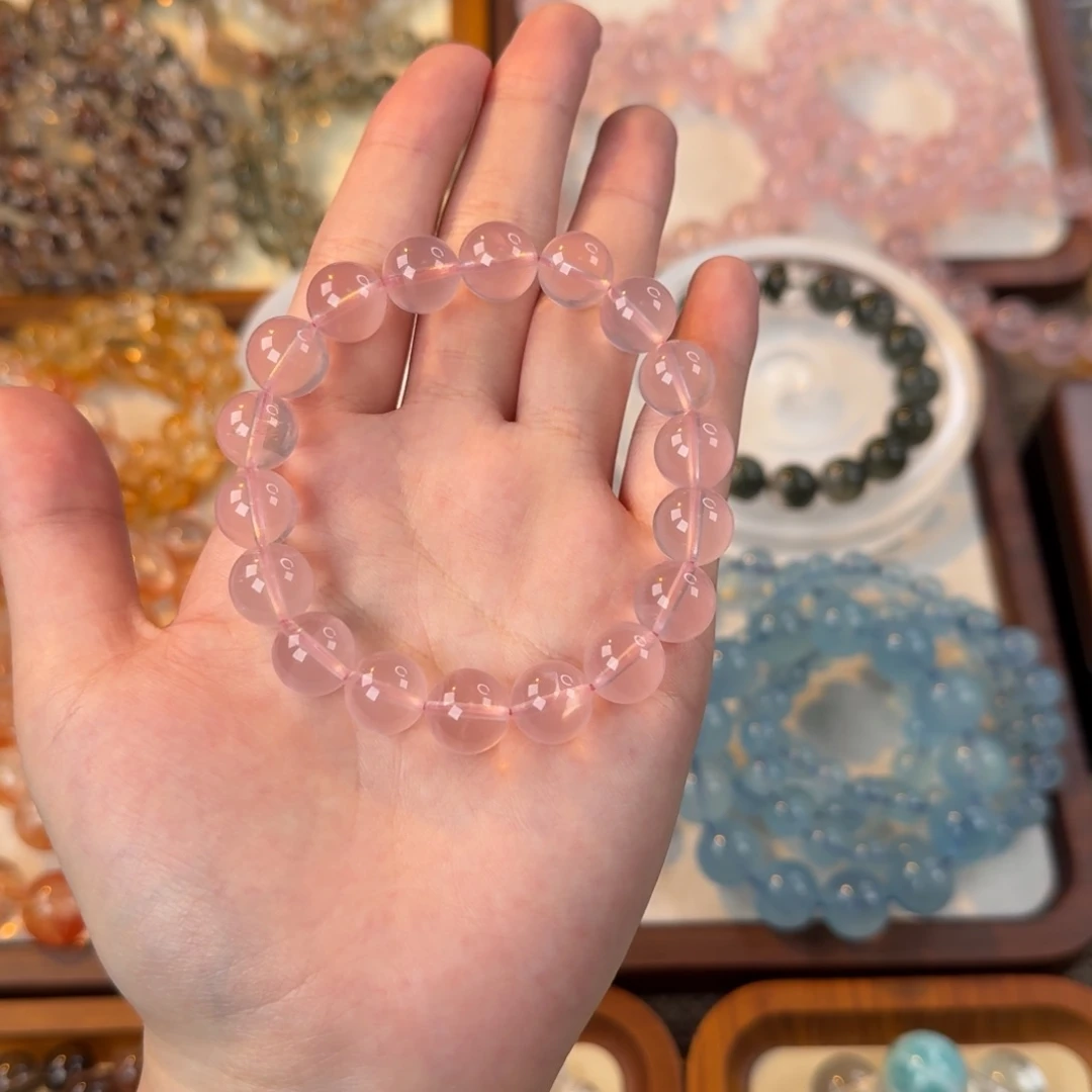 手串未镶嵌水晶粉水晶