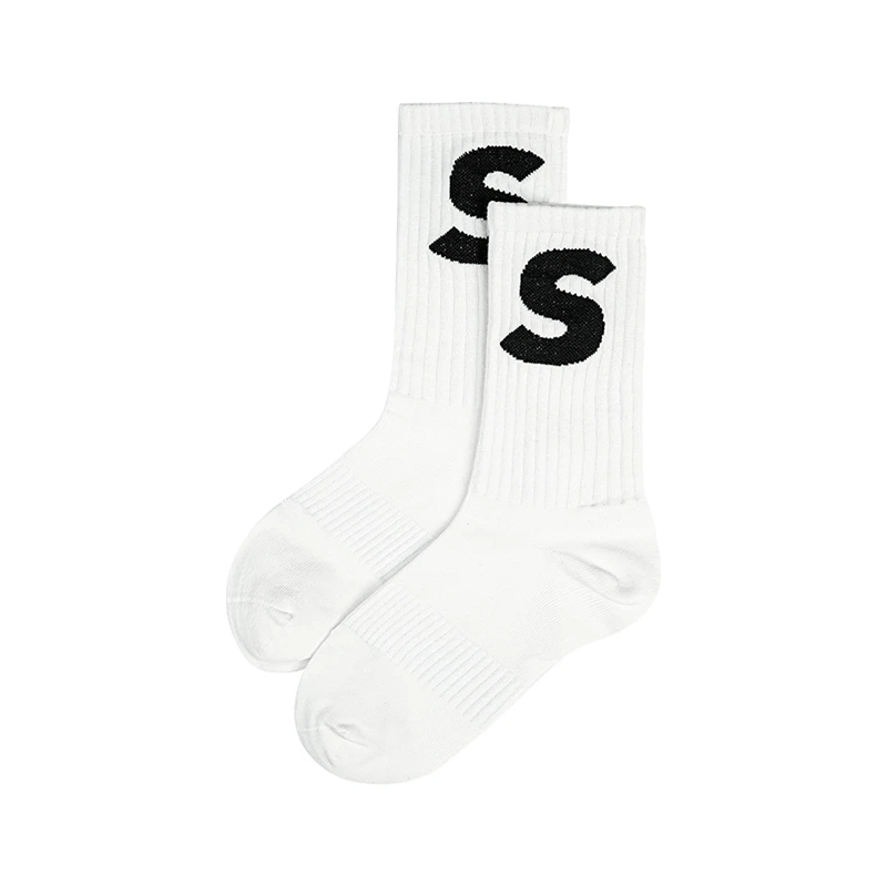 IUS中筒四季运动袜高端百搭字母袜两条装g