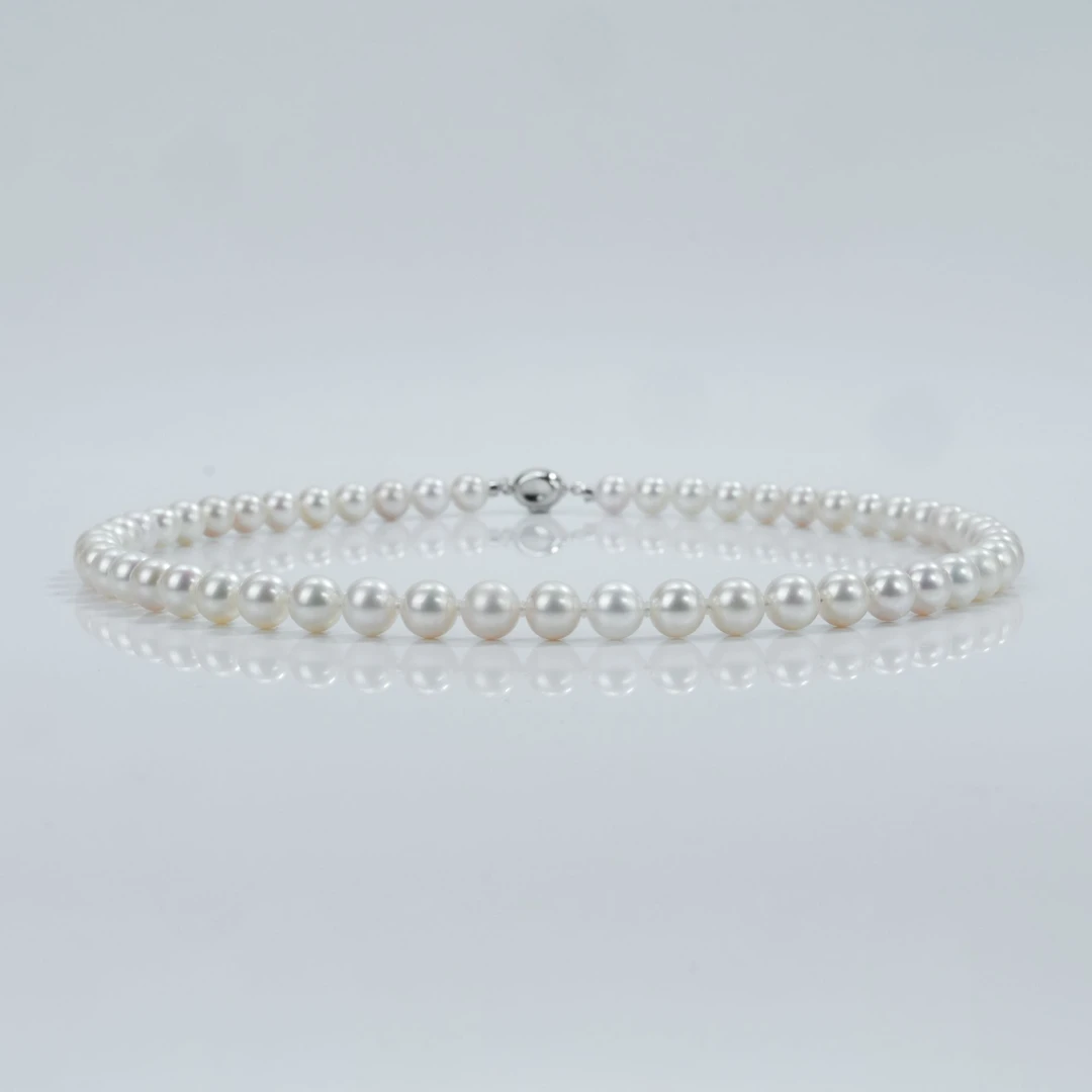 【S级特强光】淡水无核珍珠满珠项链7.3-8.3mm珍珠经典百搭气质款