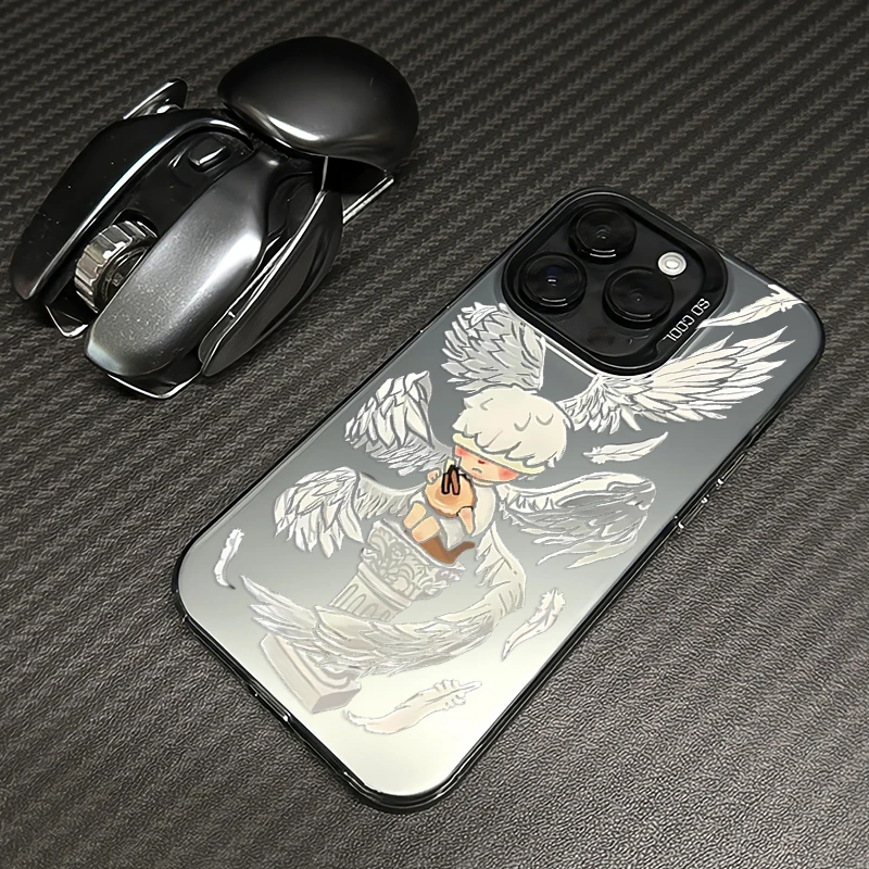 天使小野适用iphone16手机壳15苹果14网红创意13promax磨砂12防摔