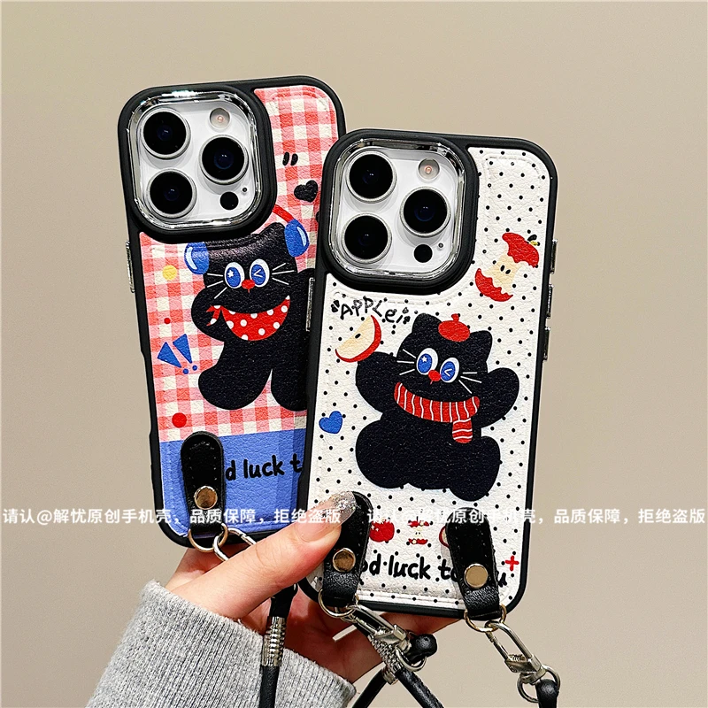 电镀镜框皮纹鼓包适用苹果17/iPhone/华为pura80手机保护壳防摔潮