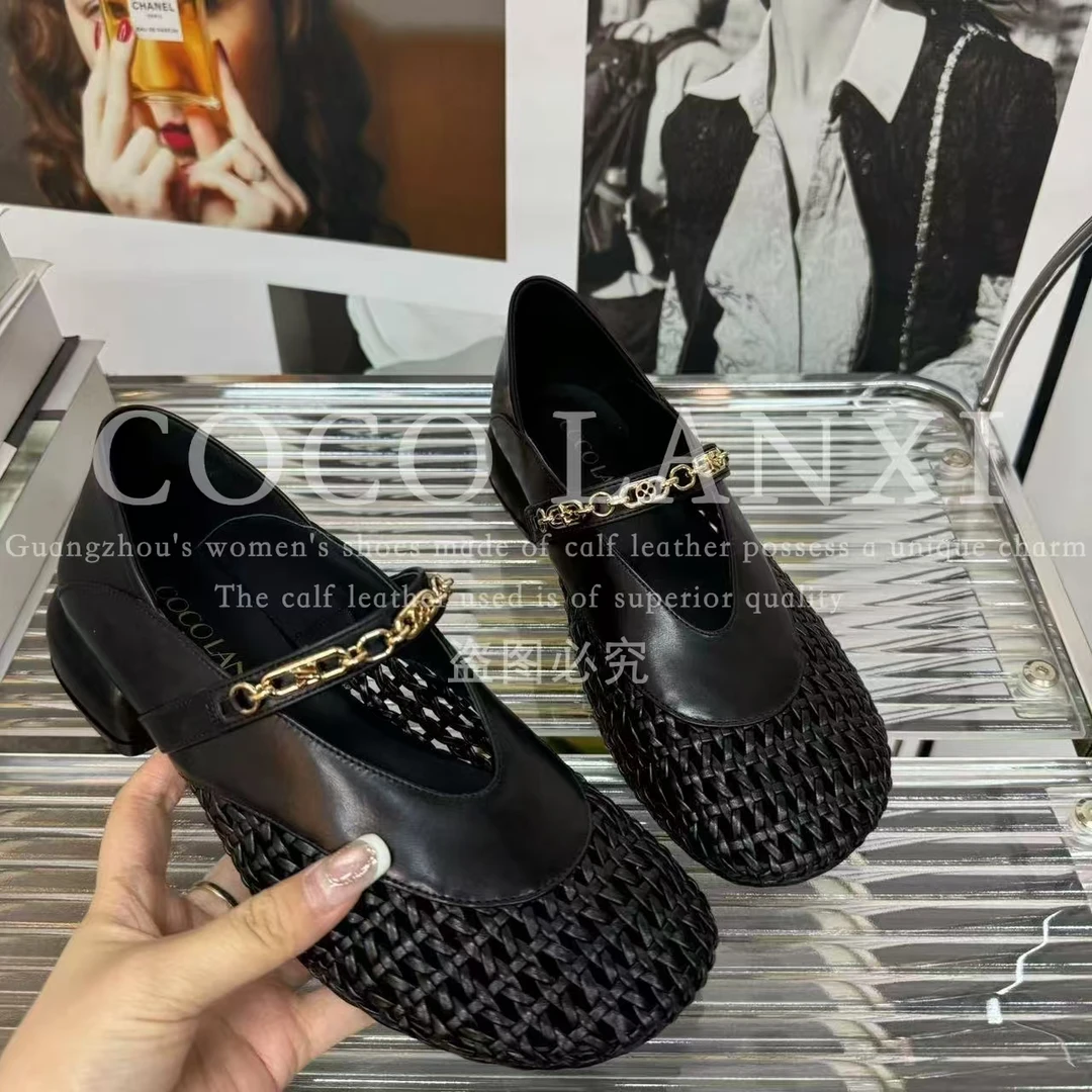 【COCO LANXI】优雅气质真皮女士小单鞋韩系温柔软底25DX346LX