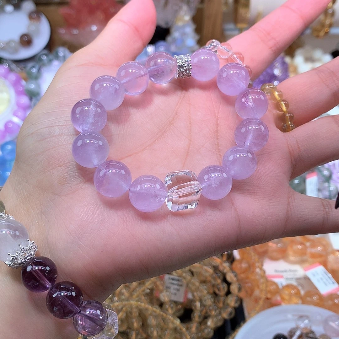 水晶手串未镶嵌薰衣草紫水晶